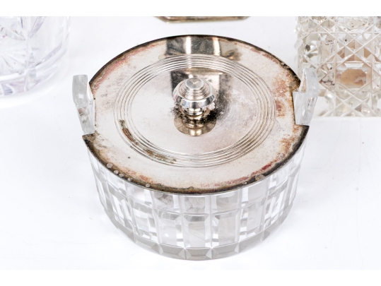 Collection Of Six Assorted Silver Plated And Crystal Table Wares