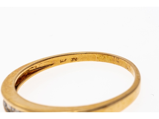 14k Yellow Gold Princess Cut Diamond Band Ring, App. 0.30 TCW, Size 9