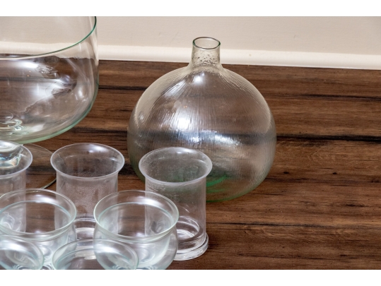 Collection Of Assorted Glassware Including Shrimp Cocktail Bowls And Cake Stand