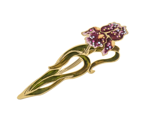 Jay Strongwater Iris Bookmark, Boxed