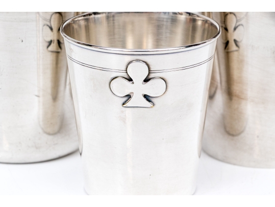 Three Silverplate Tumblers: Asprey, Christofle & Dior