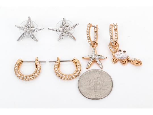 Swarovski And Swarovski Mestige Collection Of Crystal Set Earrings