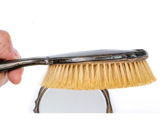 Antique Victorian Broadway & Co. (Birmingham, 1901-present) Silver And Tortoise Shell Vanity Set