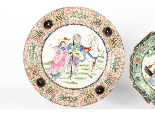 Chinese Famille Verte And Famille Rose Decorative Plates