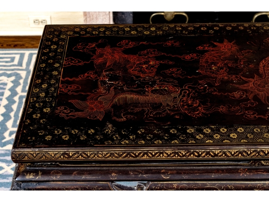 Antique 19th C. Chinese Lacquered Console Table