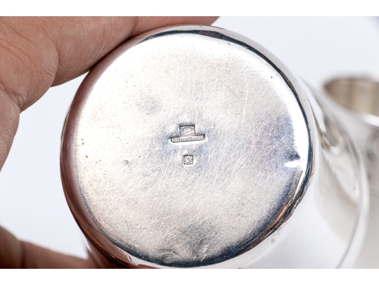 Three Silverplate Tumblers: Asprey, Christofle & Dior