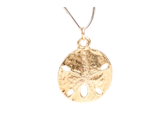 14k Yellow Gold Charming Sand Dollar Motif Pendant