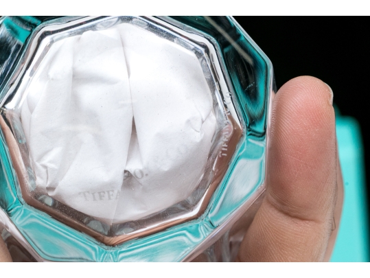 Tiffany & Co. Franck Lloyd Wright Crystal Octagonal Crystal Vase Boxed