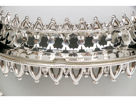 Silverplate And Glass Lidded Serving Bowl