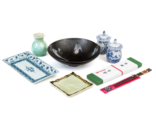 Asian Decorative Collection Including Chopsticks