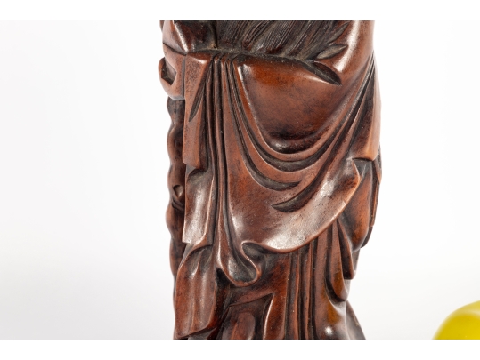 Chinese Carved Wood Figure Of Shou Lao
