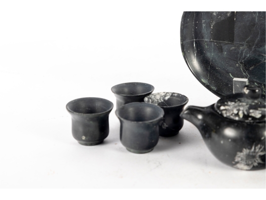 Burmese Black Jade Miniature Tea Set