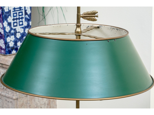 Classic Brass Three Light Bouillotte Lamp With Adjustable Shade