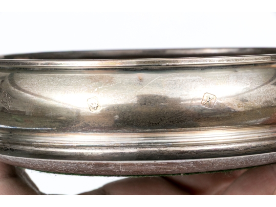 MC Hersey & Son London Sterling Silver Mounted Wine Coaster