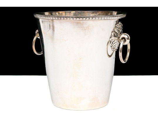 Pair Of Quality Silver Plated Ice Coolers With Loose Ring Handles