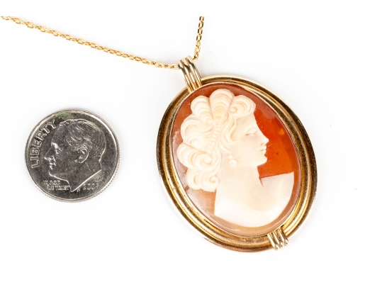 ** Lot Updated** Gold Filled Cameo Pendant Necklace