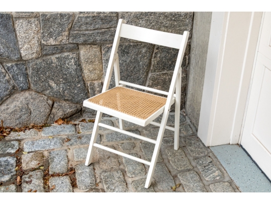 Set Of Eight Folding Chairs With Cane Seats