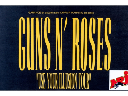 Guns N' Roses Use Your Illusion Tour 1922 Poster