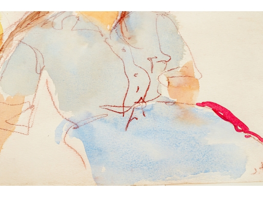 Collection Of A Variety Of Watercolors With Willi Hartung And Two Color Prints 