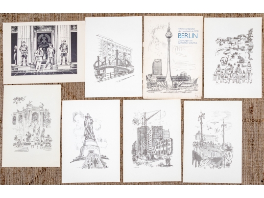 Vintage 1973-74 DDR Portfolio Of Prints Along With A Collection Of Other Prints