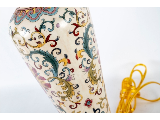 Hand-Painted Floral Porcelain Table Lamp