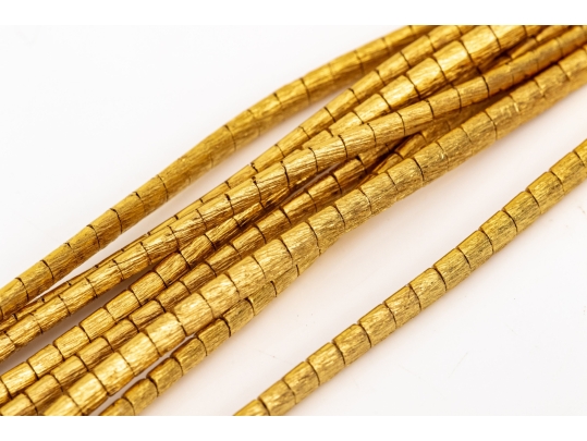 18k Yellow Gold Fabulous Vintage Flexible Graduated Multi Strand Omega Style Necklace