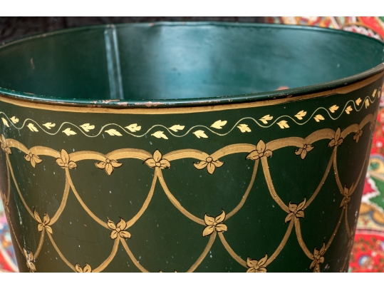 Vintage Footed Tole Cache Pot