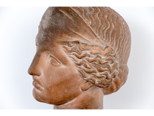 Neoclassical Terracotta Head On Stand