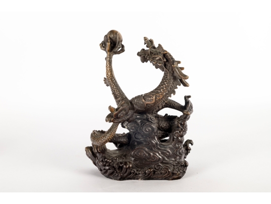 Chinese Bronze Dragon Sculpture