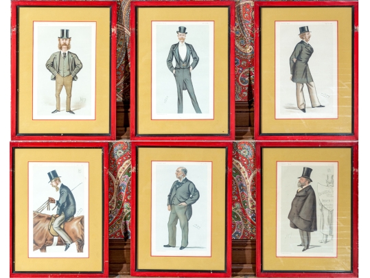 Set Of Six Leslie Matthew Ward (British, 1851-1922) Lithographic Prints