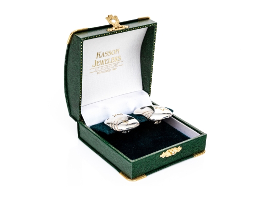 Michael Bondanza Sterling And 18k Fun Vintage Star And Black Onyx Inlay Chunky Earrings