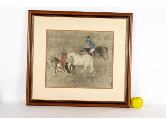 Framed Print “Tribute Horses” After Yuan Dynasty Painting