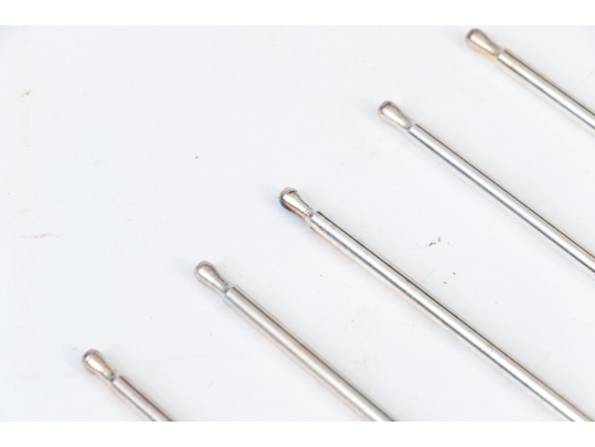 Set Of Eight Silver Plated Iced Tea Spoons, Marked PMITALY