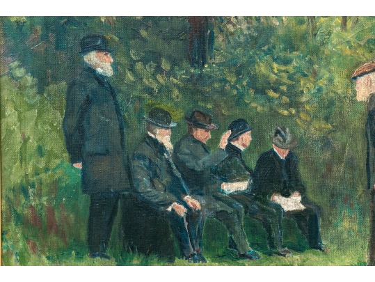 Rossiter Snyder Oil On Canvas Painting, Gathering In A Forest