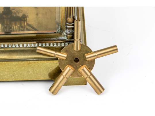 Neoclassical Style Brass Mantel Clock