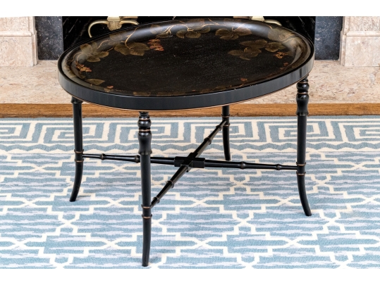 Antique Chinoiserie Tole Tray Top Table