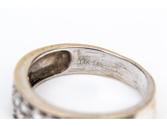 14k Gold Pave Set Diamond Band Ring, App. 0.34 TCW, Size 4.25