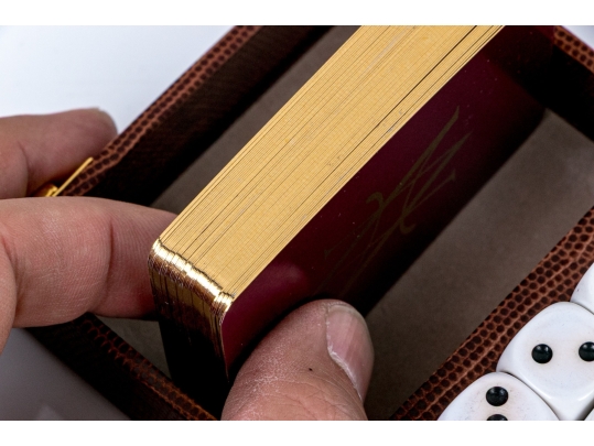 Vintage Asprey Cased Playing Card Set With Dice