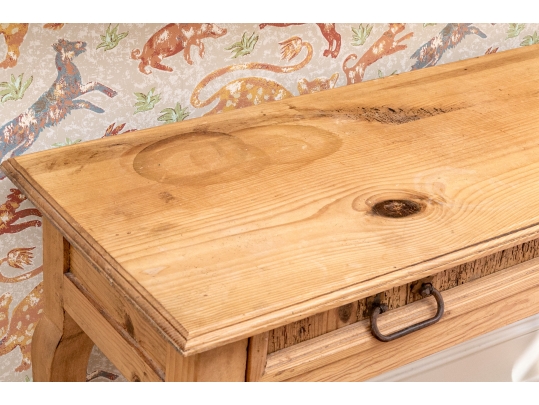 Rustic Pine Hall Console Table
