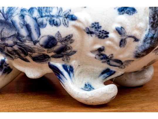 Decorative Twin Handled And Footed Vegetable Tureen With Lid