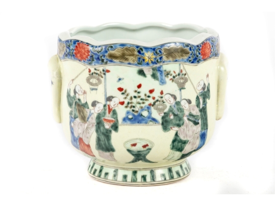 Chinese Famille Verte Porcelain Jardinière