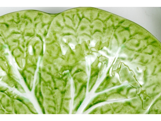 Set Of Twelve Portuguese Naturalistic Cabbage Plates