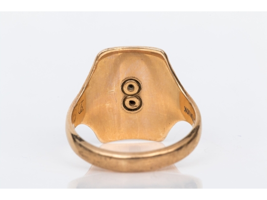10k Yellow Gold Striking Vintage 1952 School Ring, Size 4.5