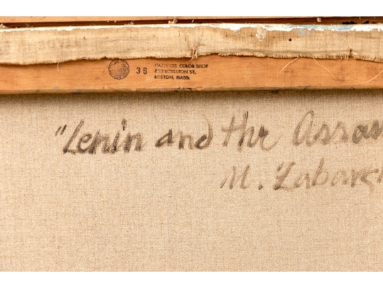 Melvin Joel Zabarsky (American, 1932-2019) ”Lenin And The Assassins” Oil On Canvas Painting, 1965