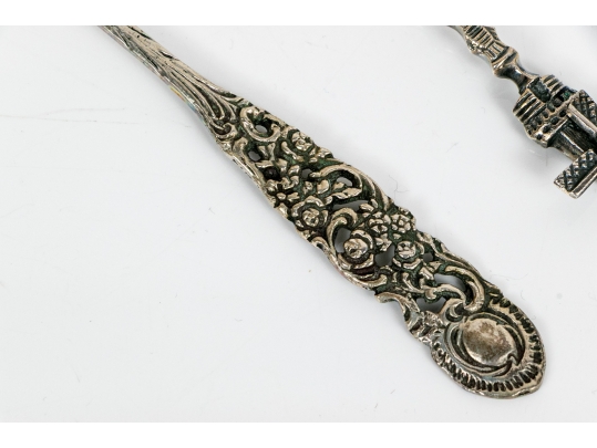 Assembled Collection Of 800 And Silver Plated Serving Pieces, 4.43 Ozt.
