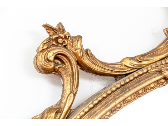 Fabulous Double Form Carved Gilt Wood And Gesso Double Form Mirror