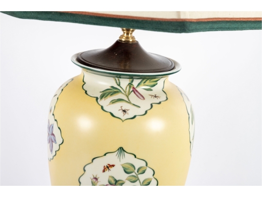 Decorative Porcelain Table Lamp With Floral Motif