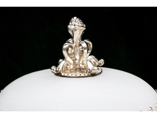 Silverplate And Glass Lidded Serving Bowl