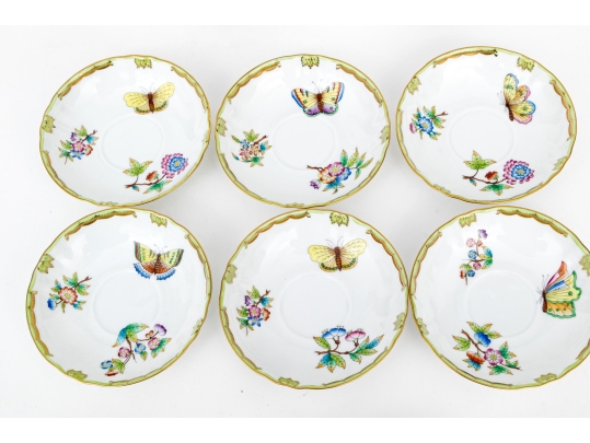 Rare Herend Hungary Hand-Painted Coffee Set,  Queen Victoria (VBO) Pattern