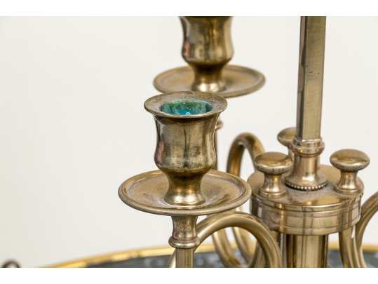 Classic Brass Three Light Bouillotte Lamp With Adjustable Shade